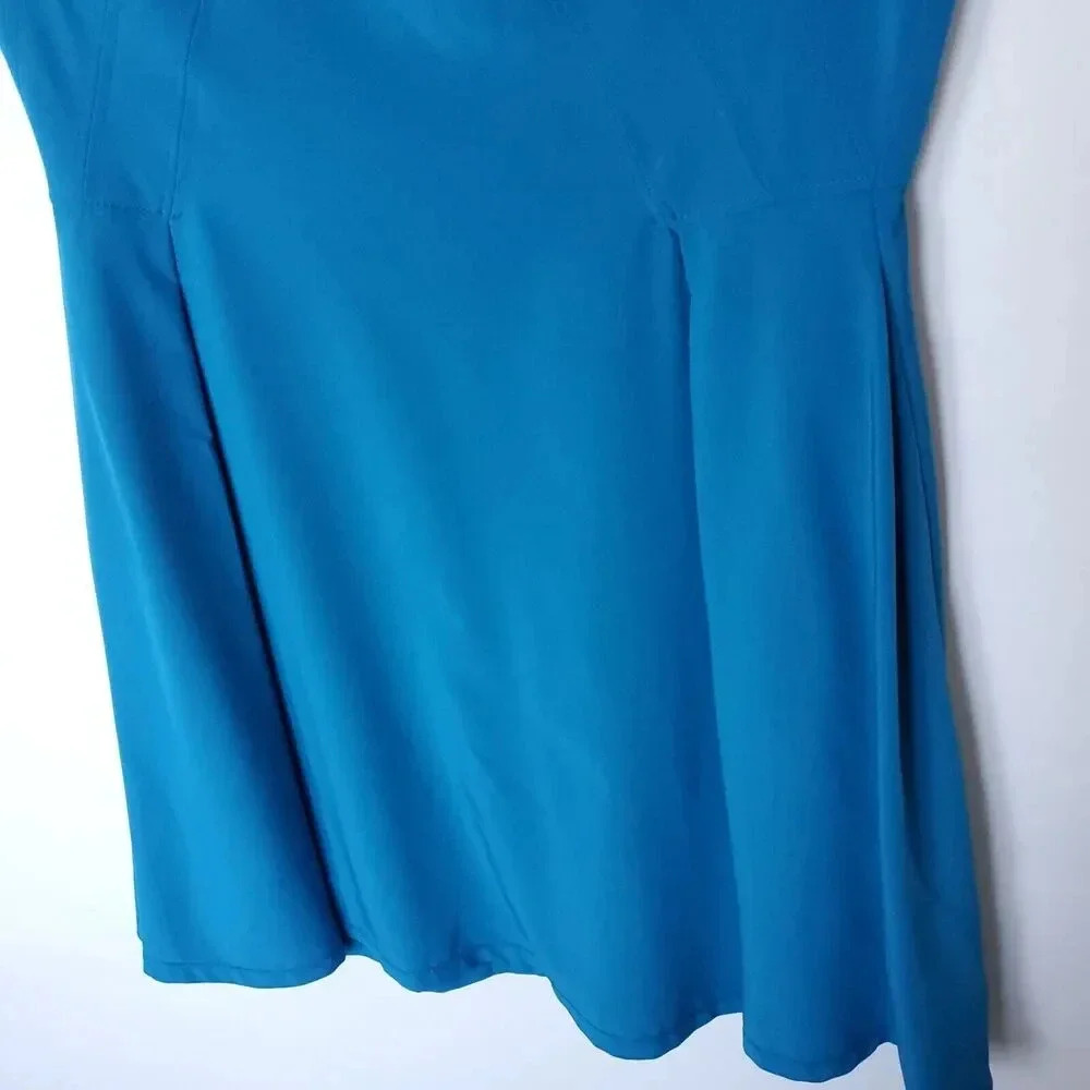 Z Spoke Zac Posen Dress Womens Size 4 Blue Cold Shoulder Fit And Flare NWT - Picture 9 of 16